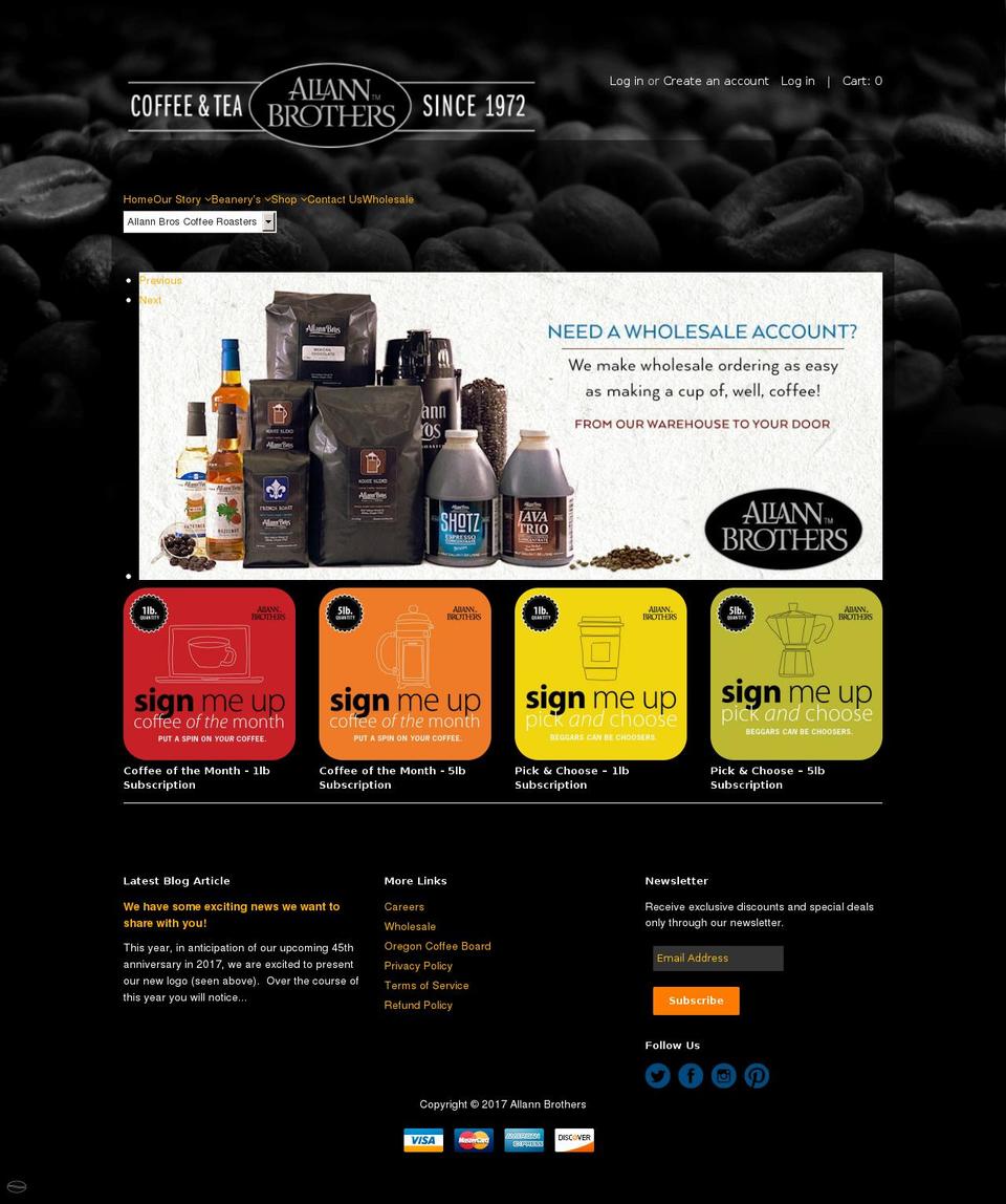 allannbrothers.com shopify website screenshot