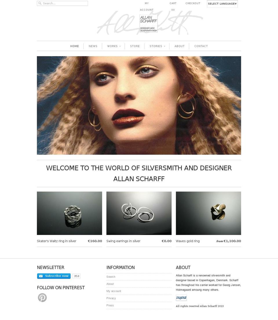 allanscharff.com shopify website screenshot