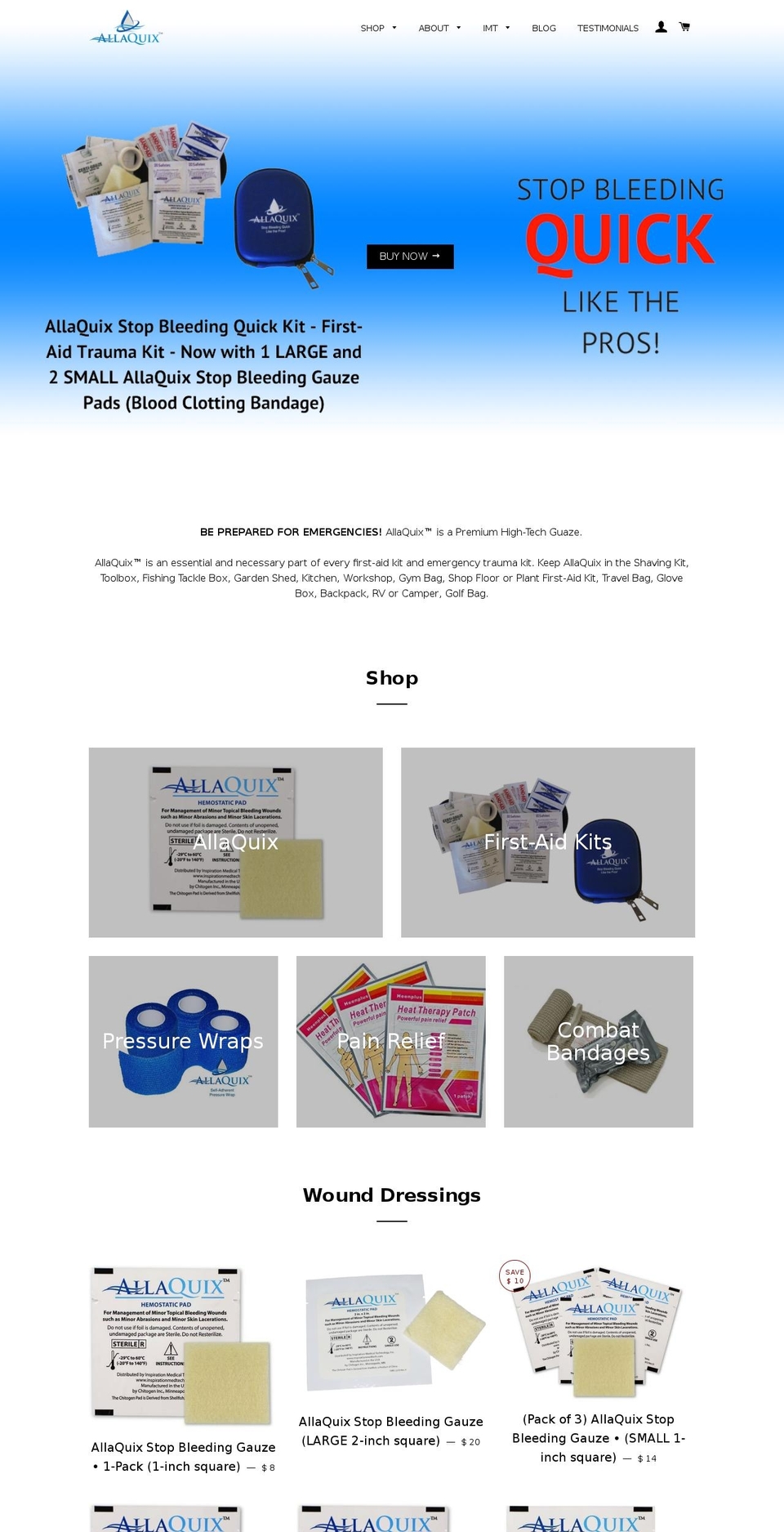 allaquix.com shopify website screenshot