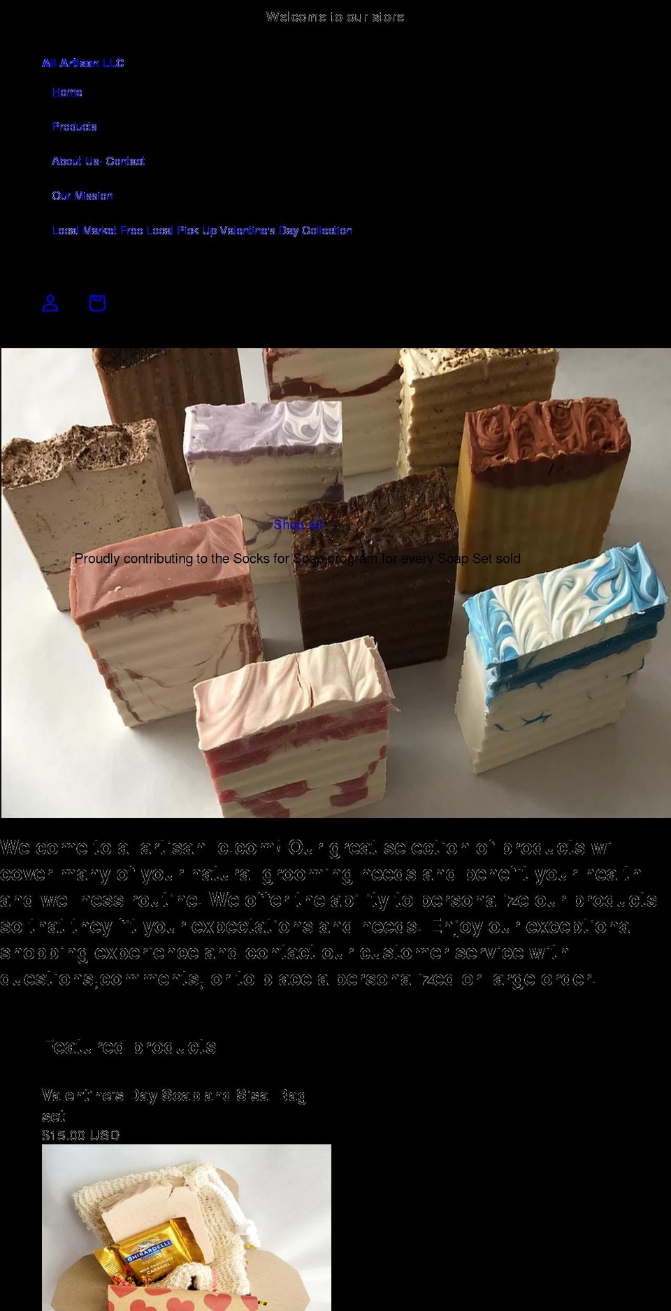 allartisanllc.com shopify website screenshot