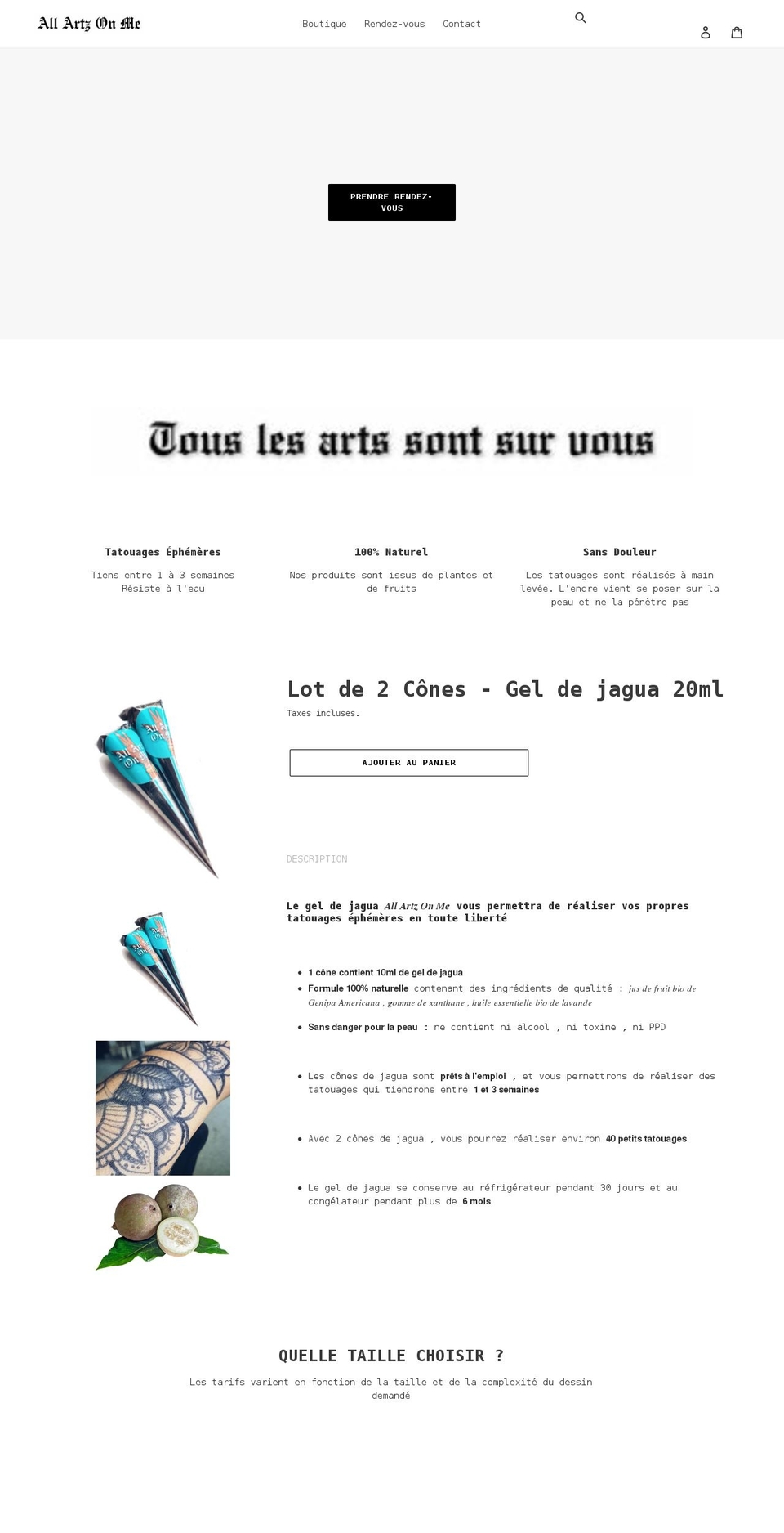 allartzonme.com shopify website screenshot
