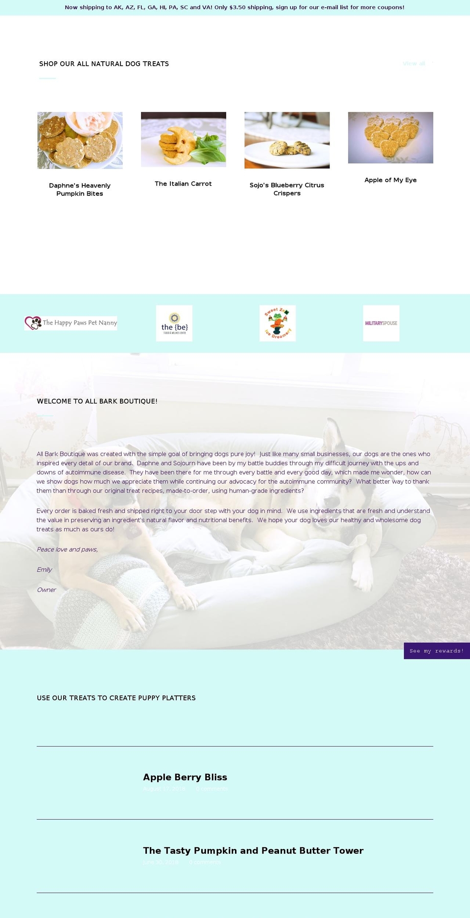 allbarkboutique.com — Shopify storefront screenshot