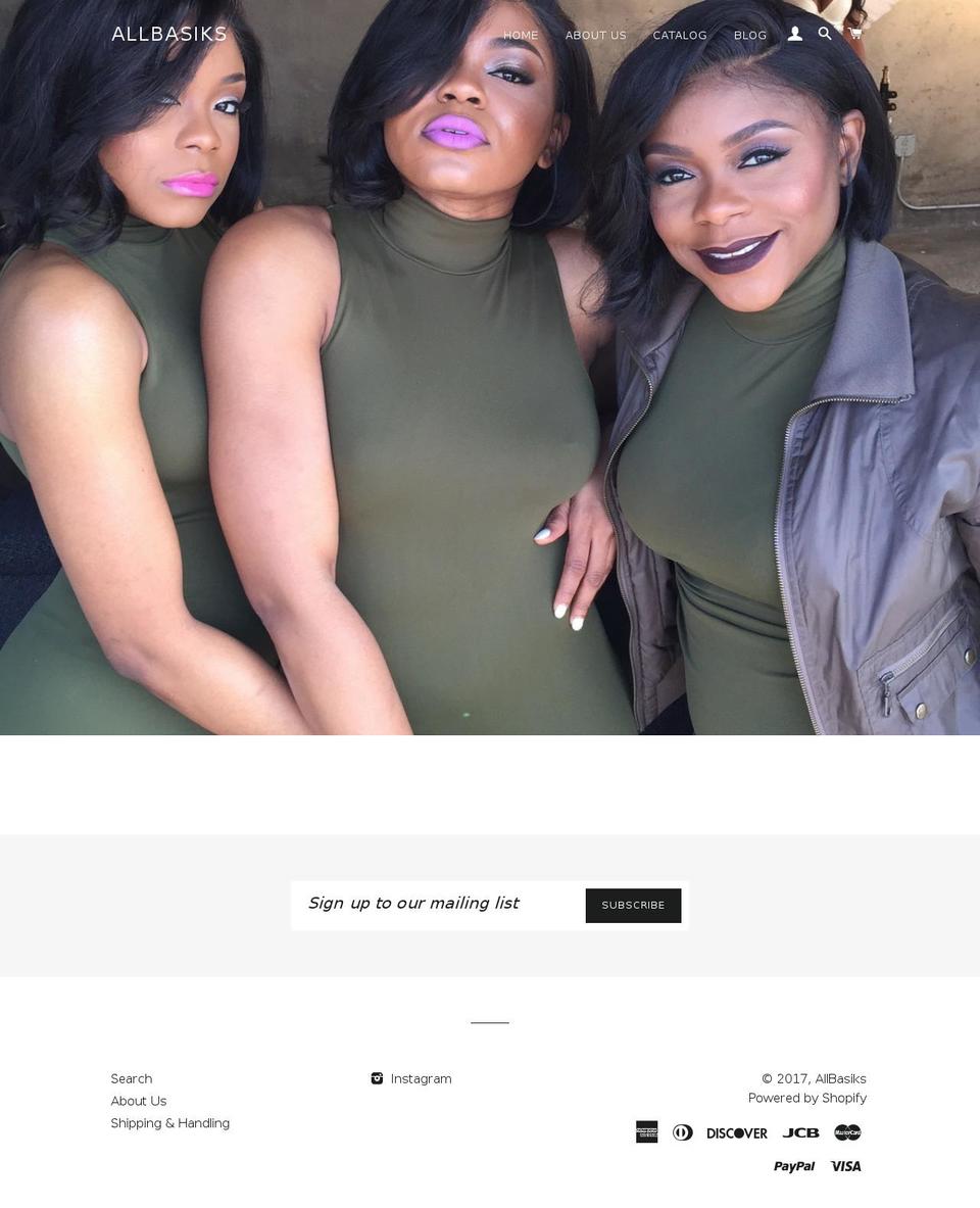 allbasiks.com shopify website screenshot