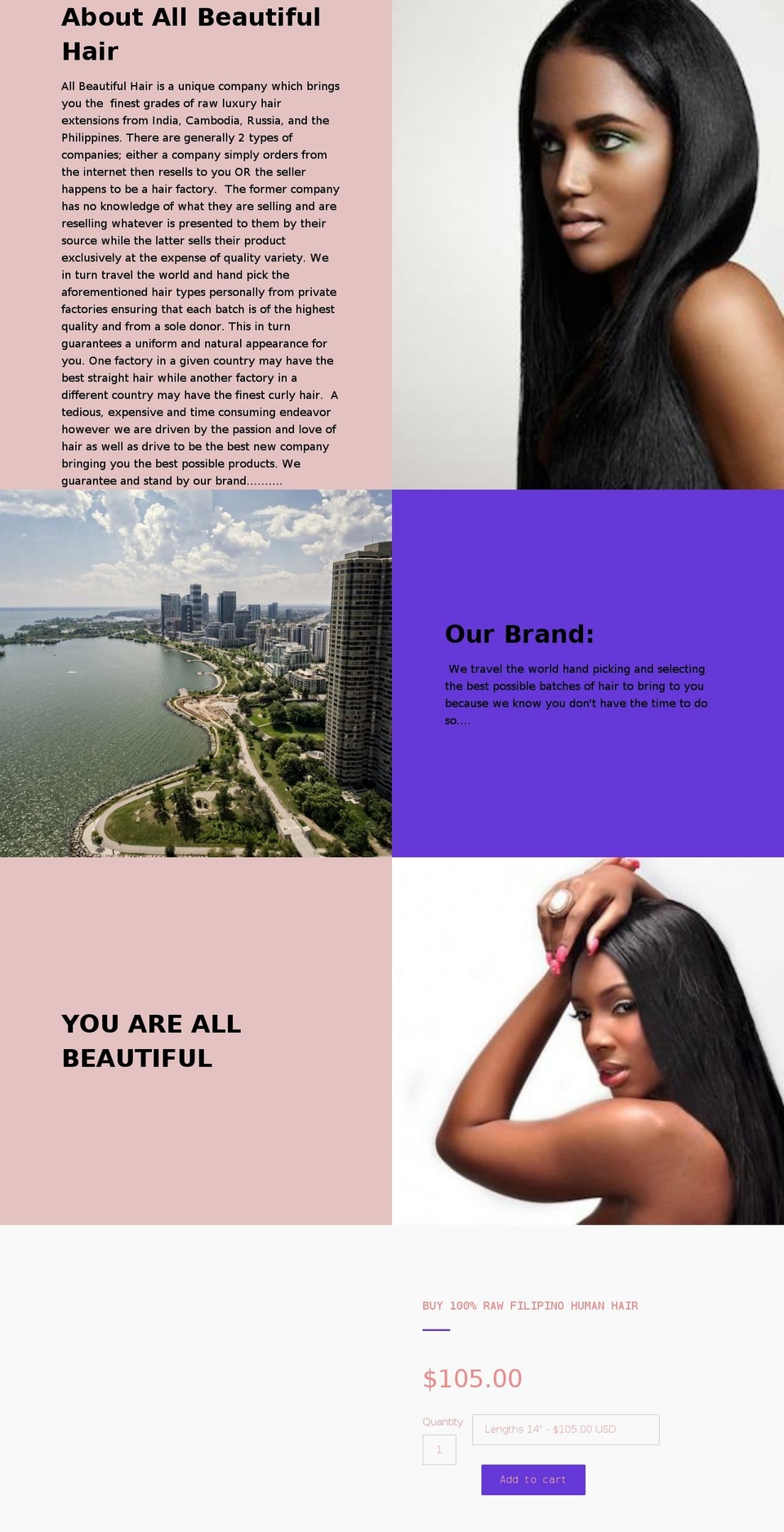 allbeautifulhair.com — Shopify storefront screenshot