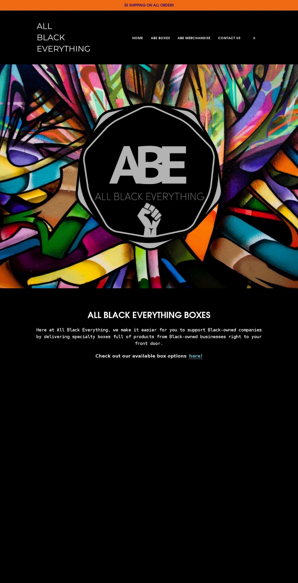 allblackeverythingabe.com shopify website screenshot
