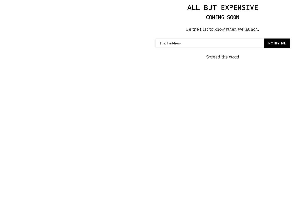 allbutexpensive.com shopify website screenshot