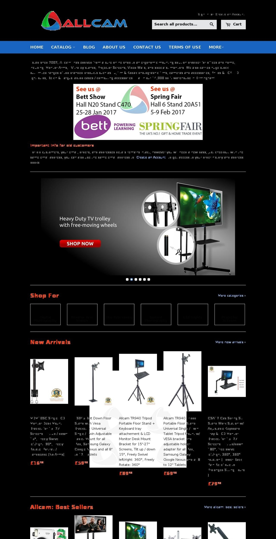 allcam.co shopify website screenshot