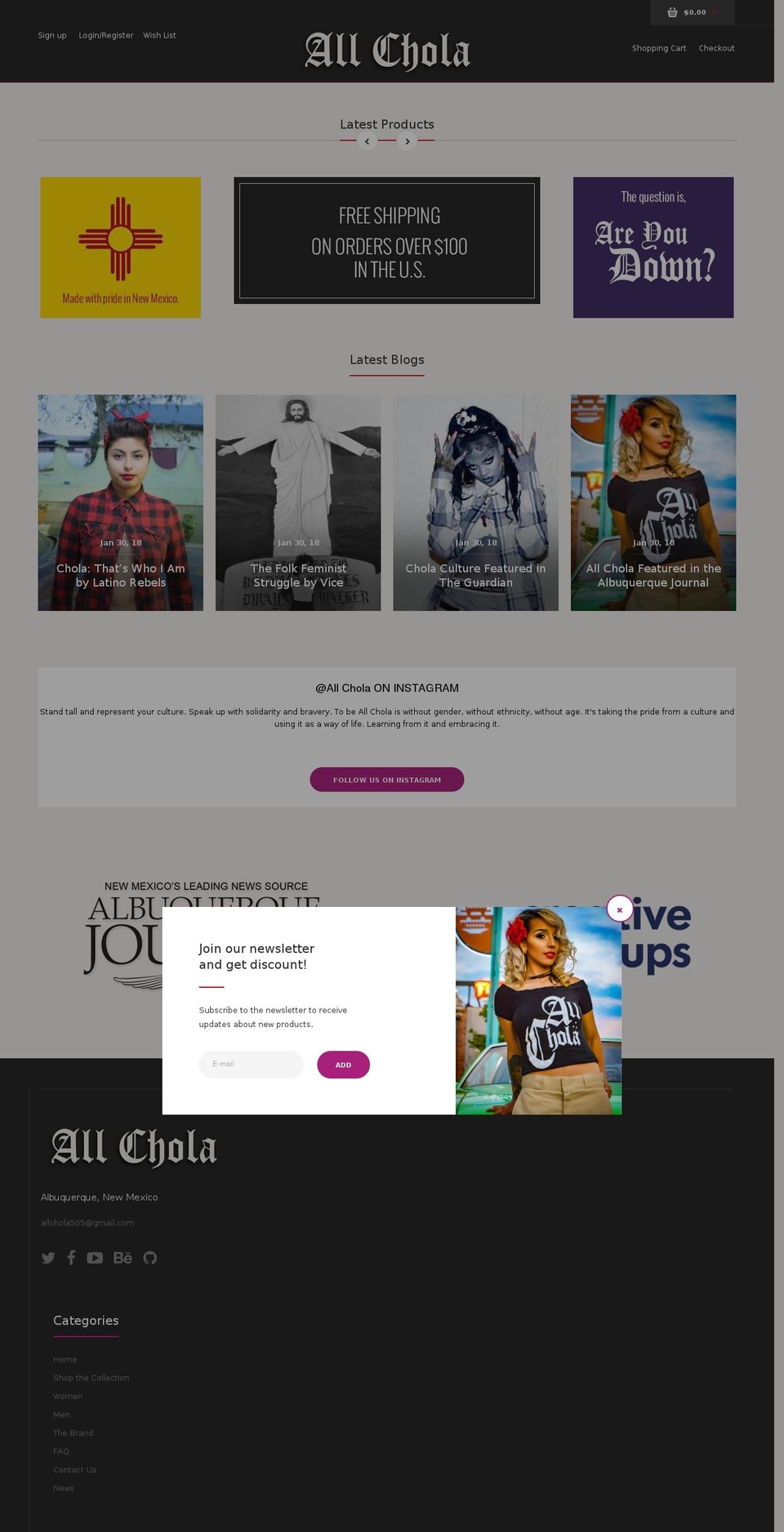 allchola.com shopify website screenshot