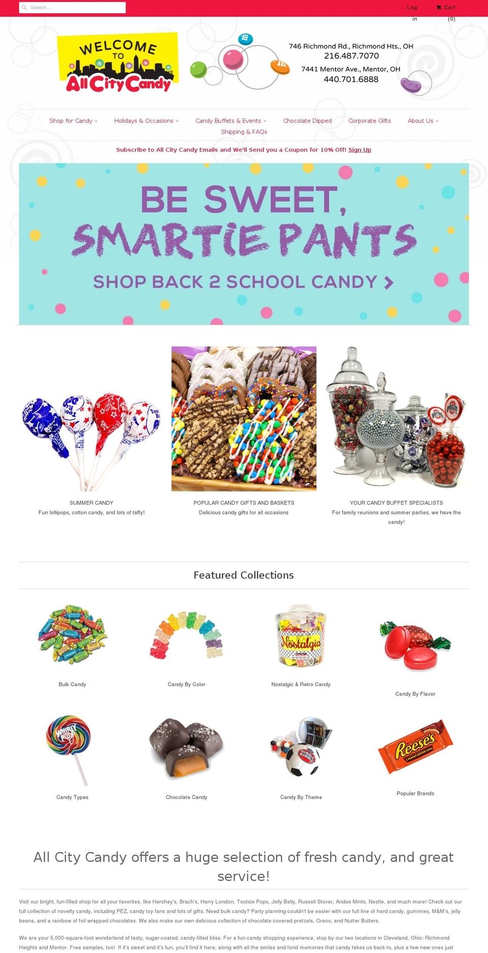 Updated version 3 1 2018 Shopify theme site example allcitycandy.net