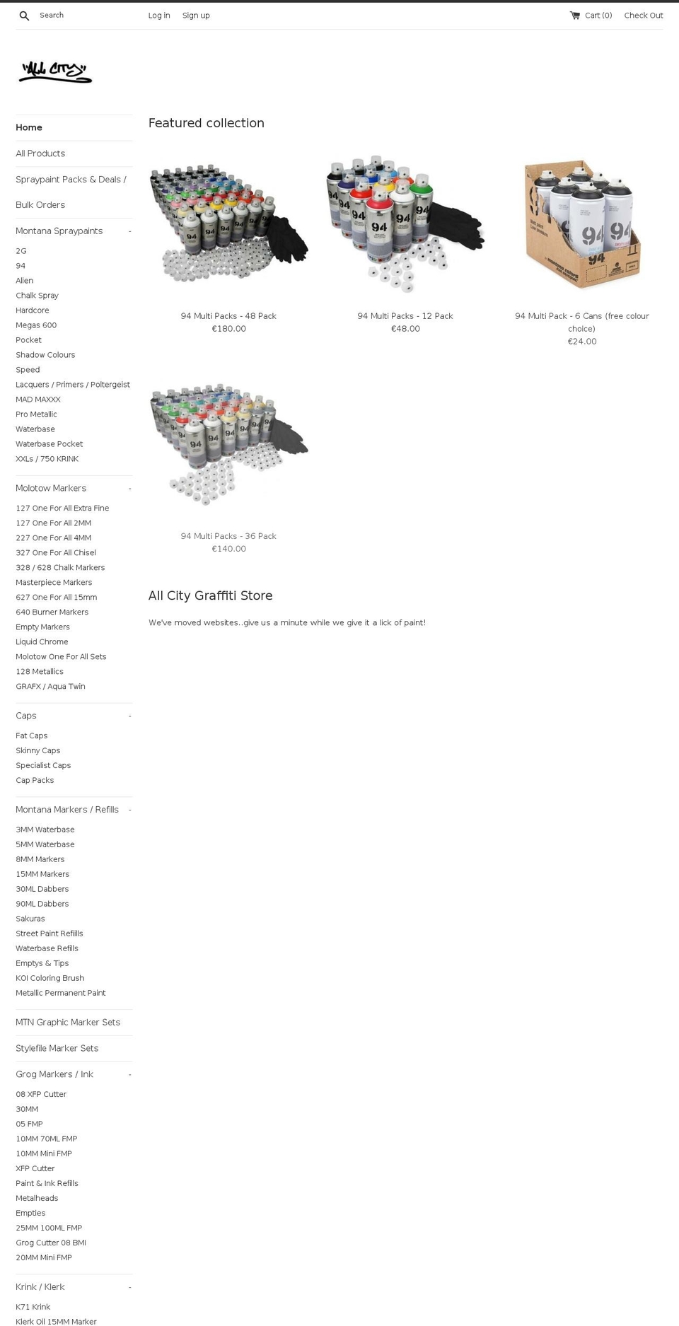 allcitygraffiti.com shopify website screenshot