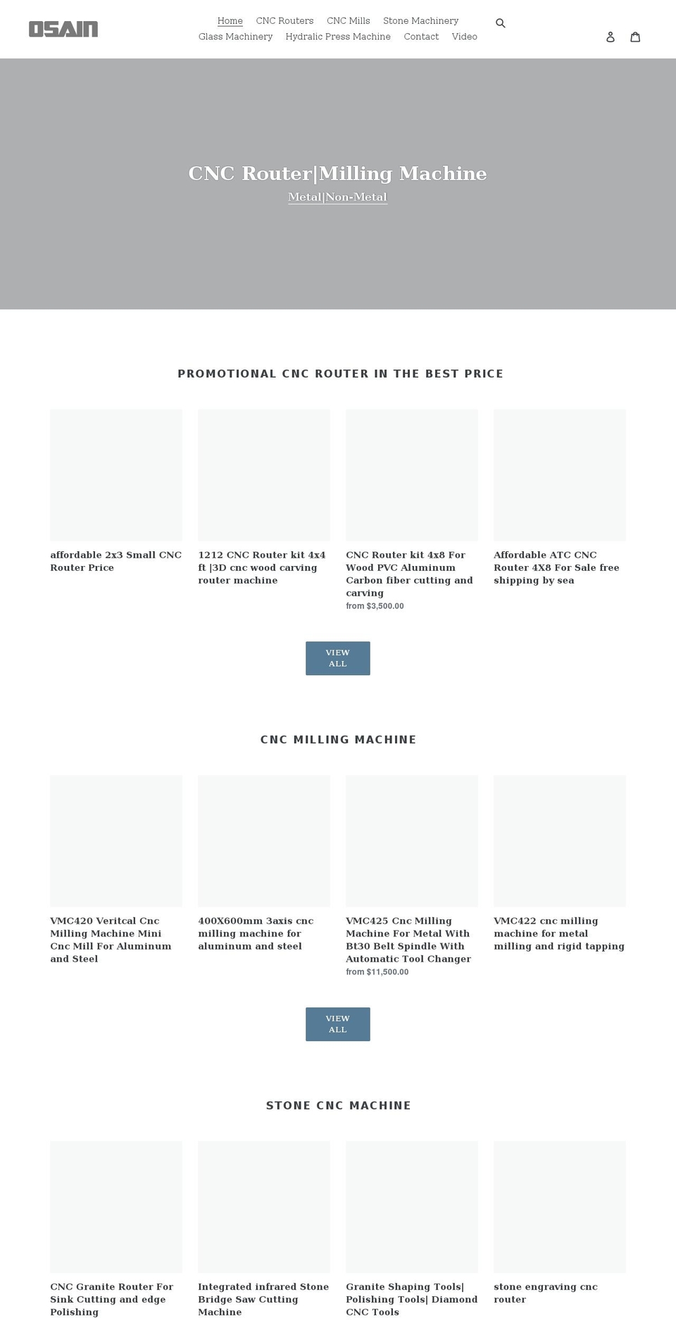 allcncrouter.com shopify website screenshot