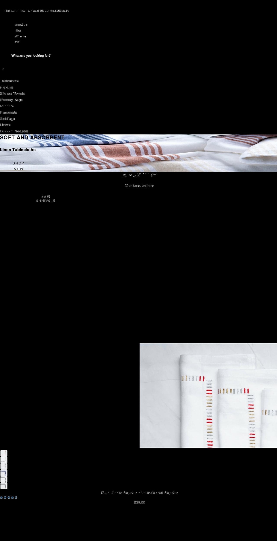 allcottonandlinen.com shopify website screenshot