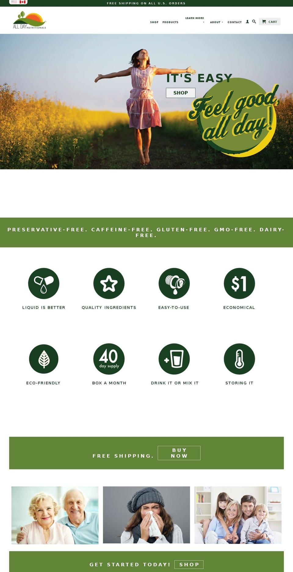alldaynutritional.com shopify website screenshot
