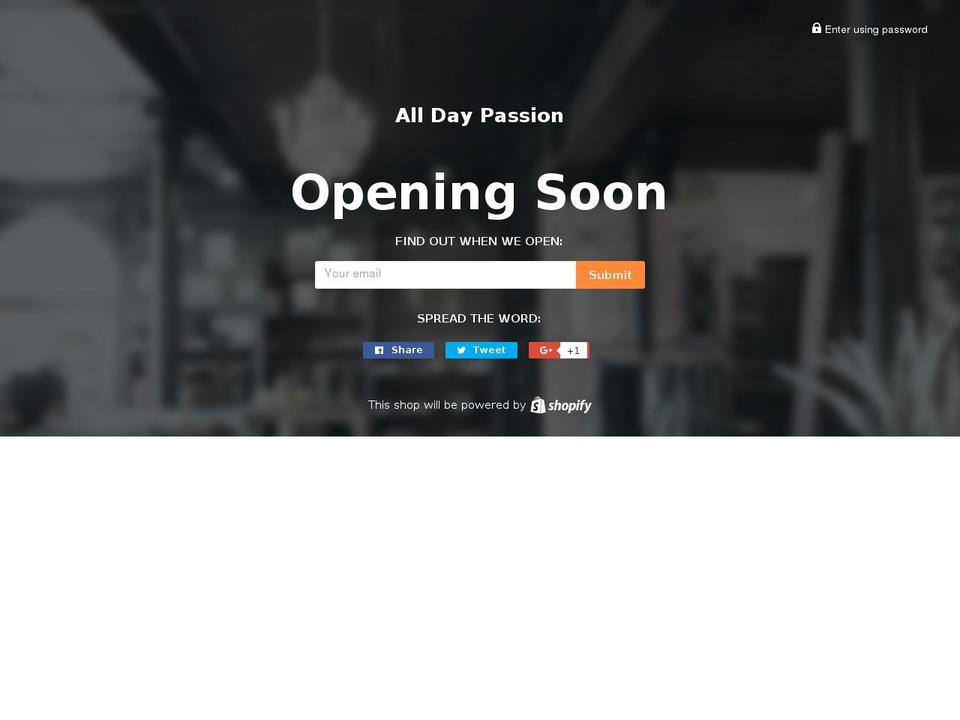 alldaypassion.com shopify website screenshot