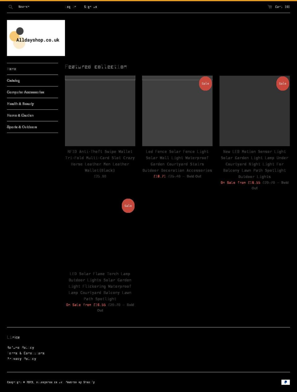 alldayshop.co.uk shopify website screenshot