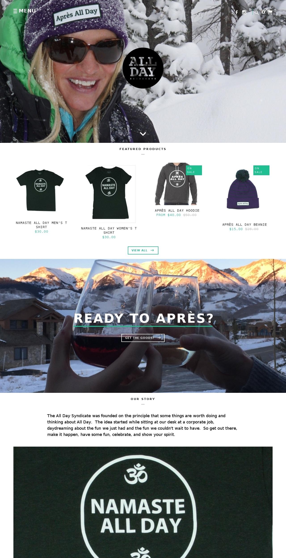 alldaysyndicate.com — Shopify storefront screenshot