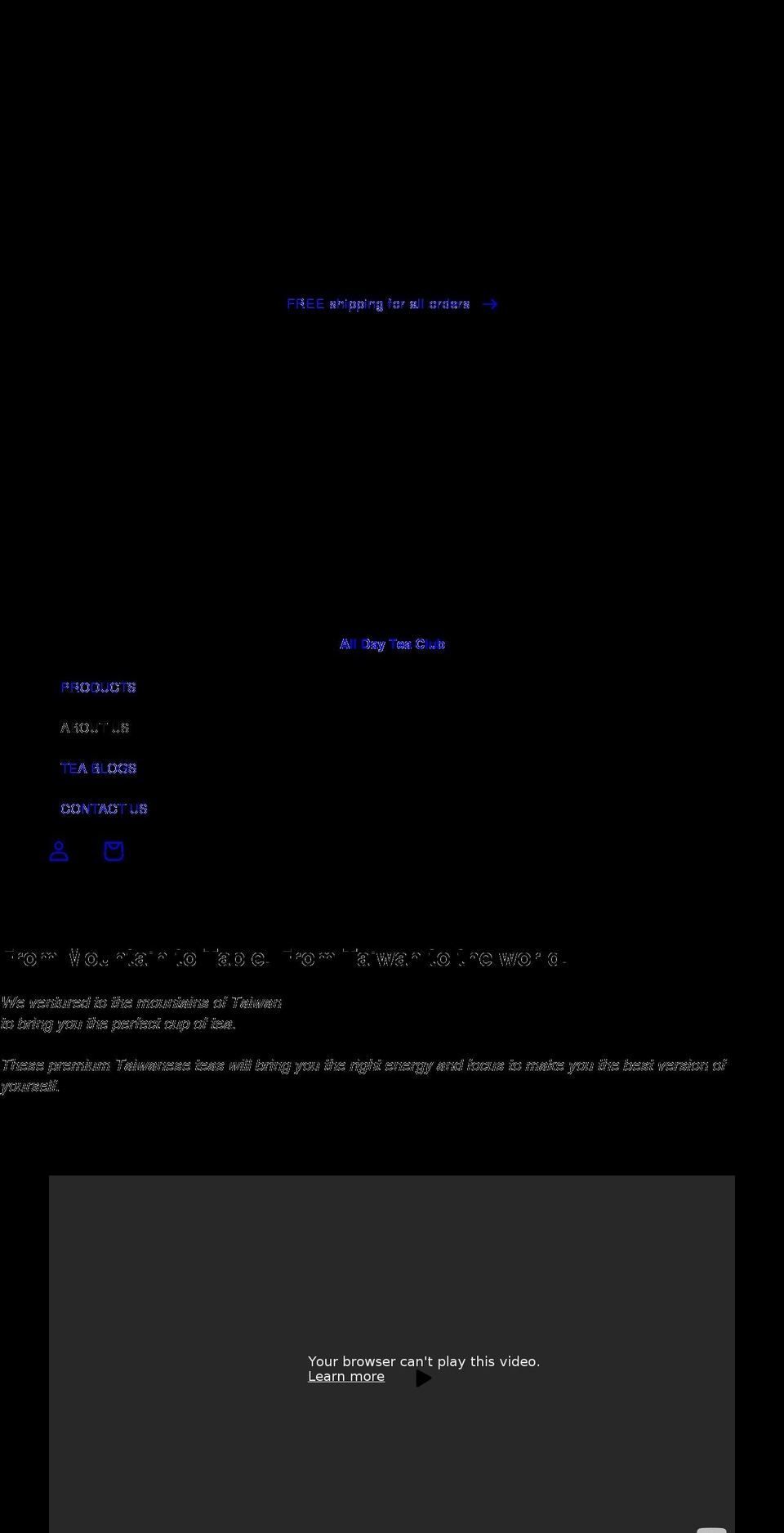 alldayteaclub.com shopify website screenshot