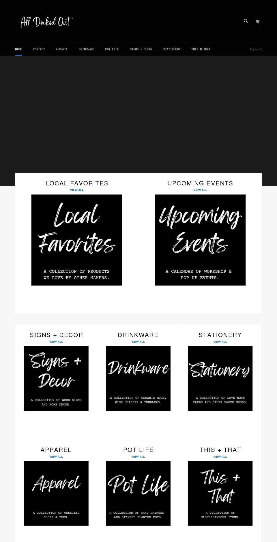 alldeckedoutevents.com shopify website screenshot