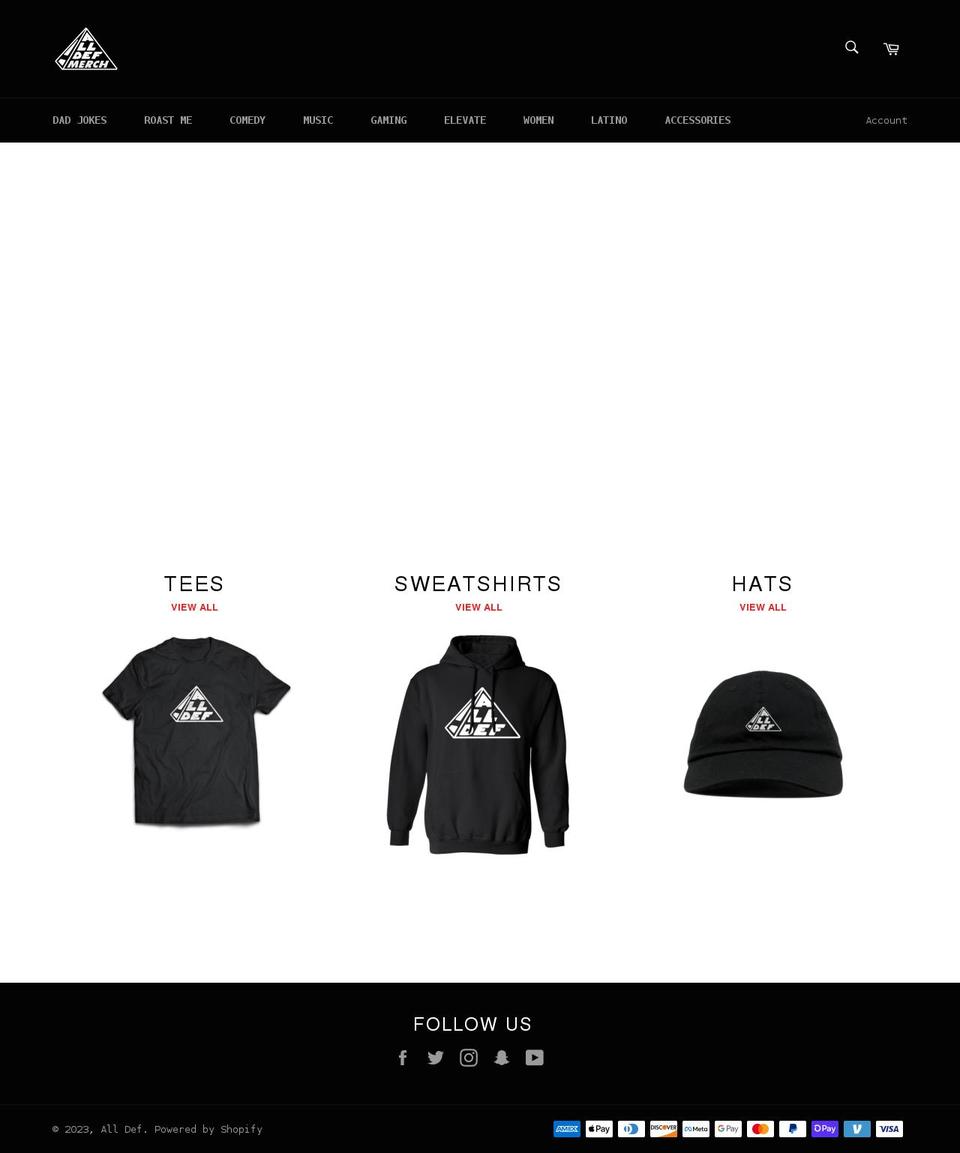 alldefmerch.com — Shopify storefront screenshot