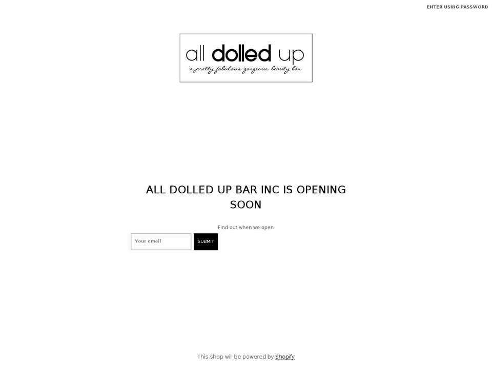 alldolledupbar.net shopify website screenshot