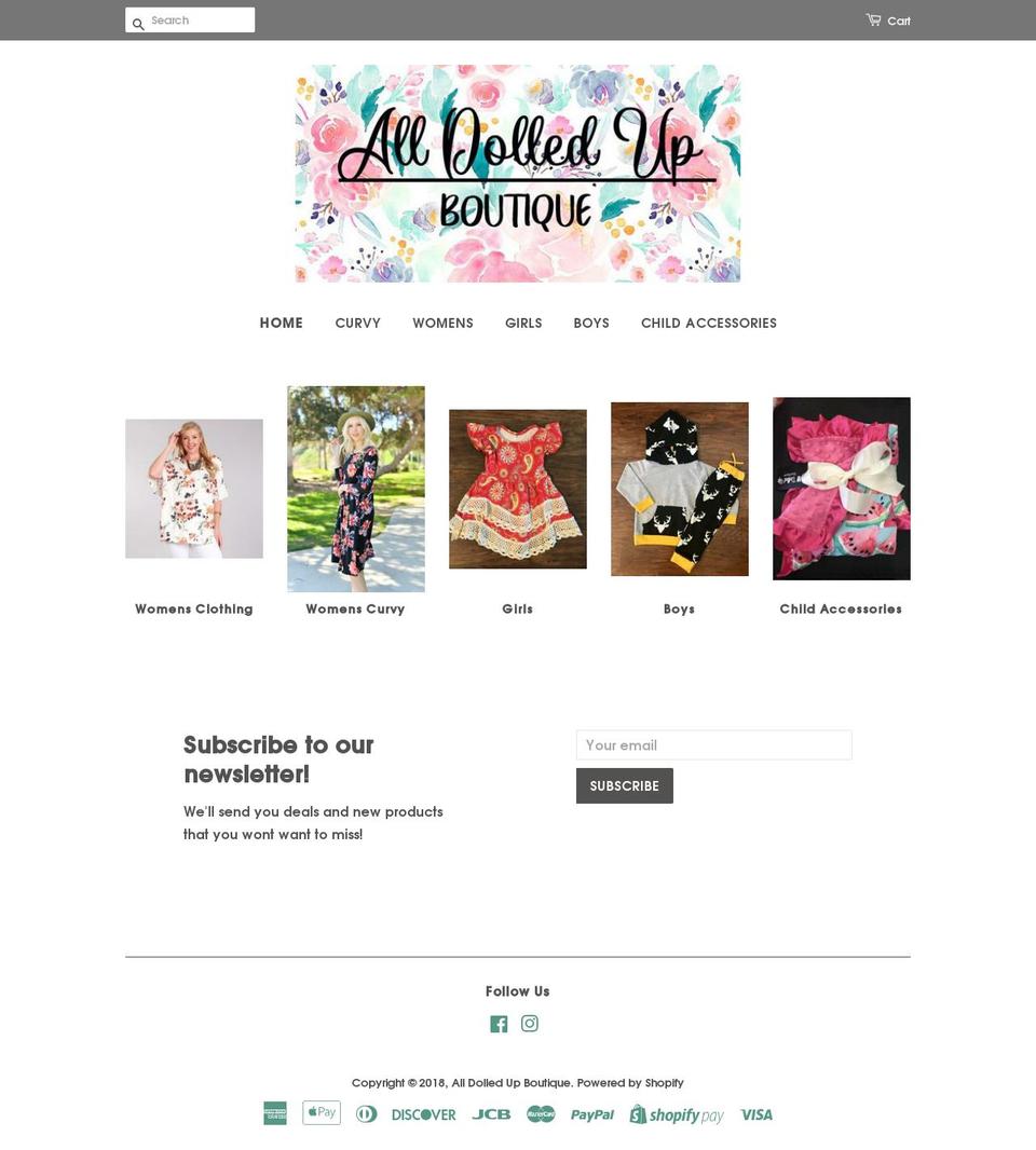 alldolledupboutique.com — Shopify storefront screenshot