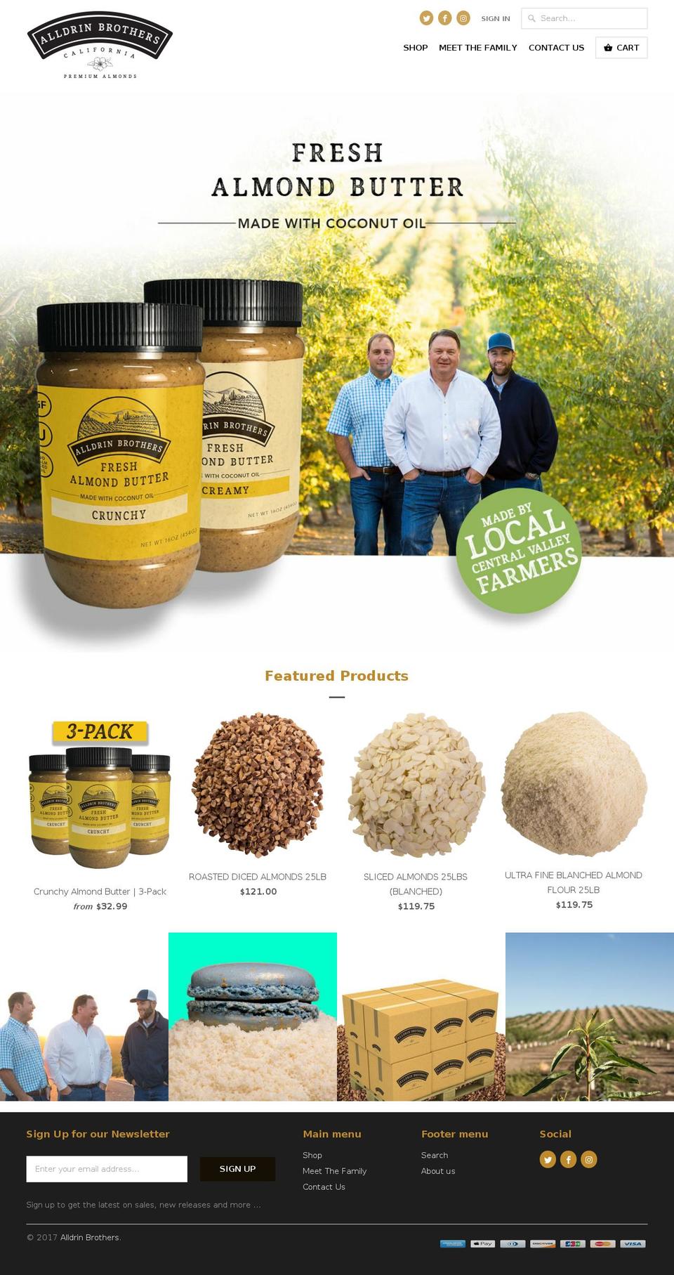 alldrinalmonds.com shopify website screenshot