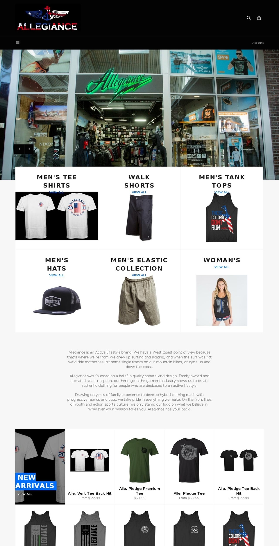 allegiance-apparel.com — Shopify storefront screenshot