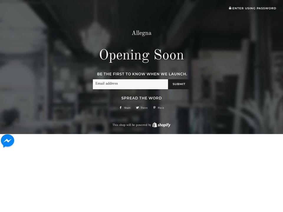 allegna.com — Shopify storefront screenshot