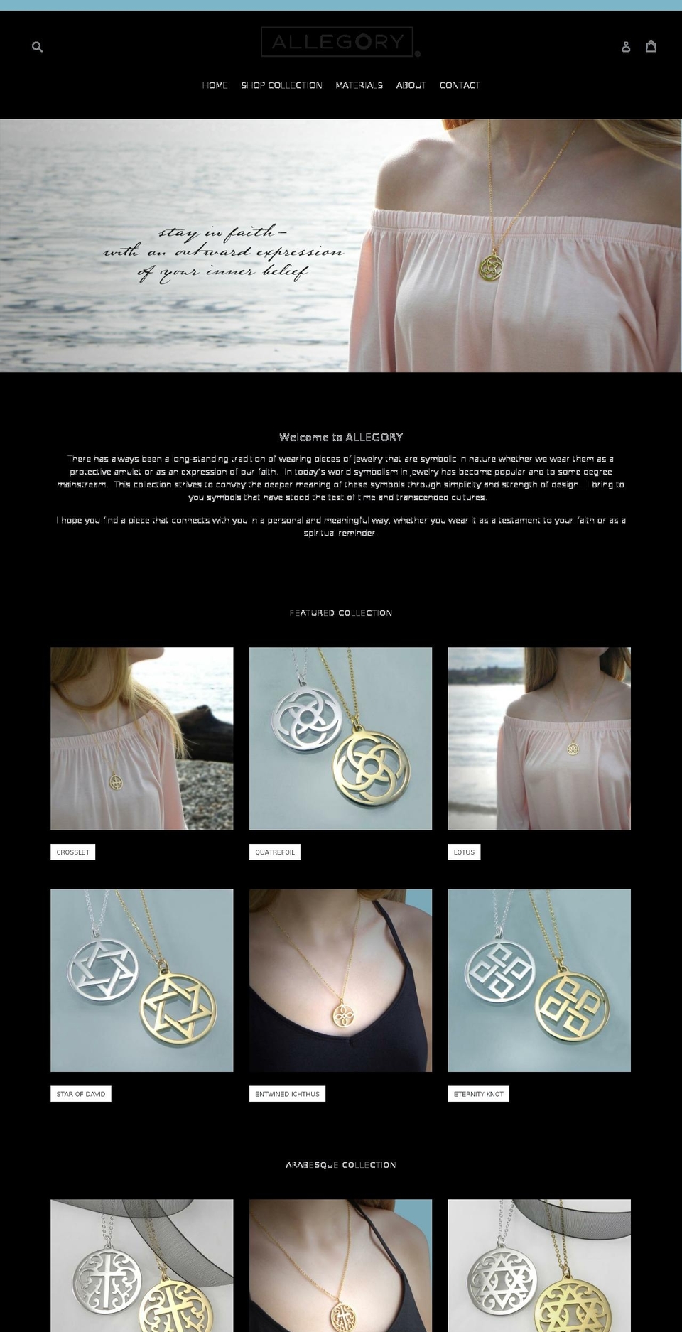 allegorycollection.com — Shopify storefront screenshot