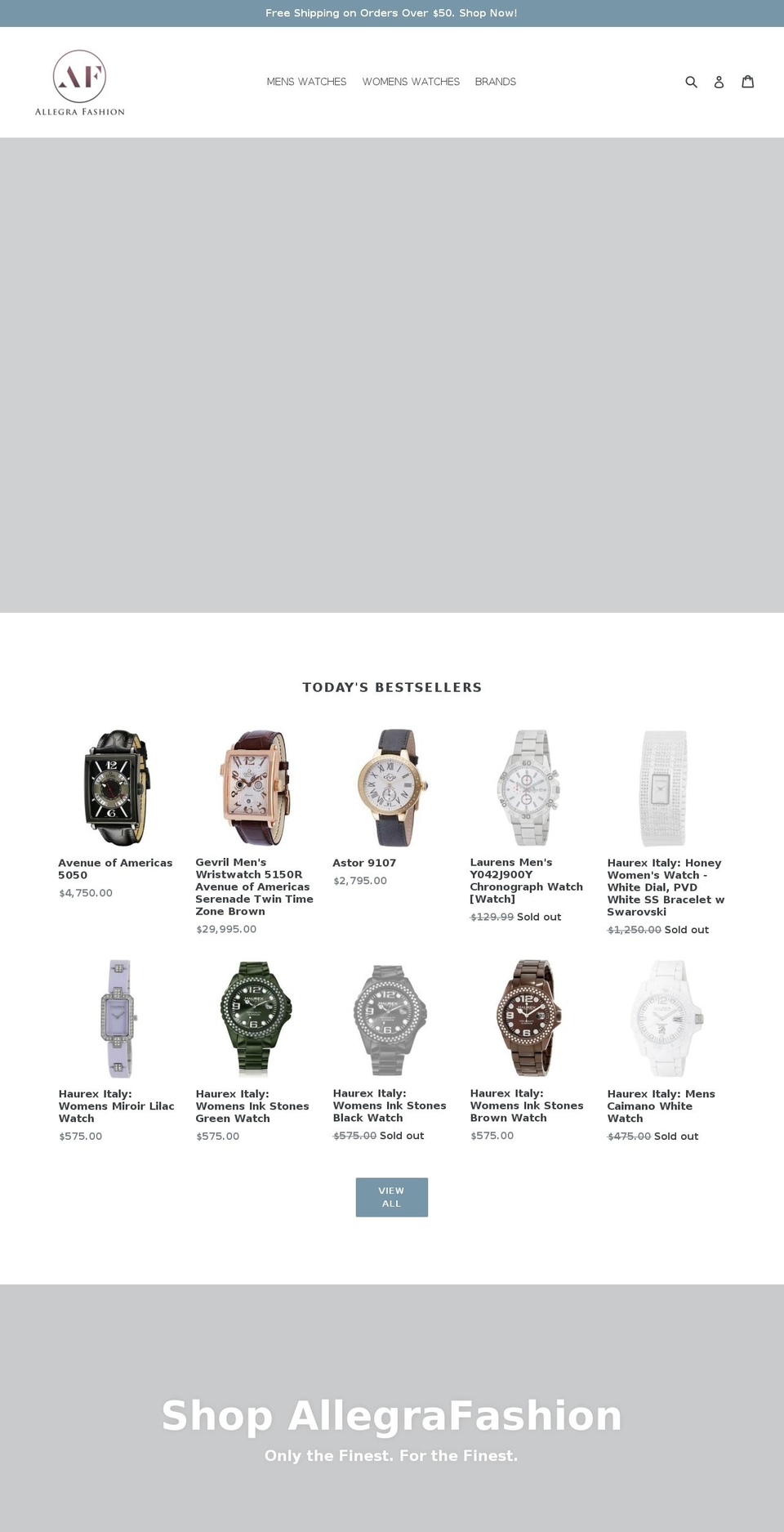 allegrafashion.com — Shopify storefront screenshot