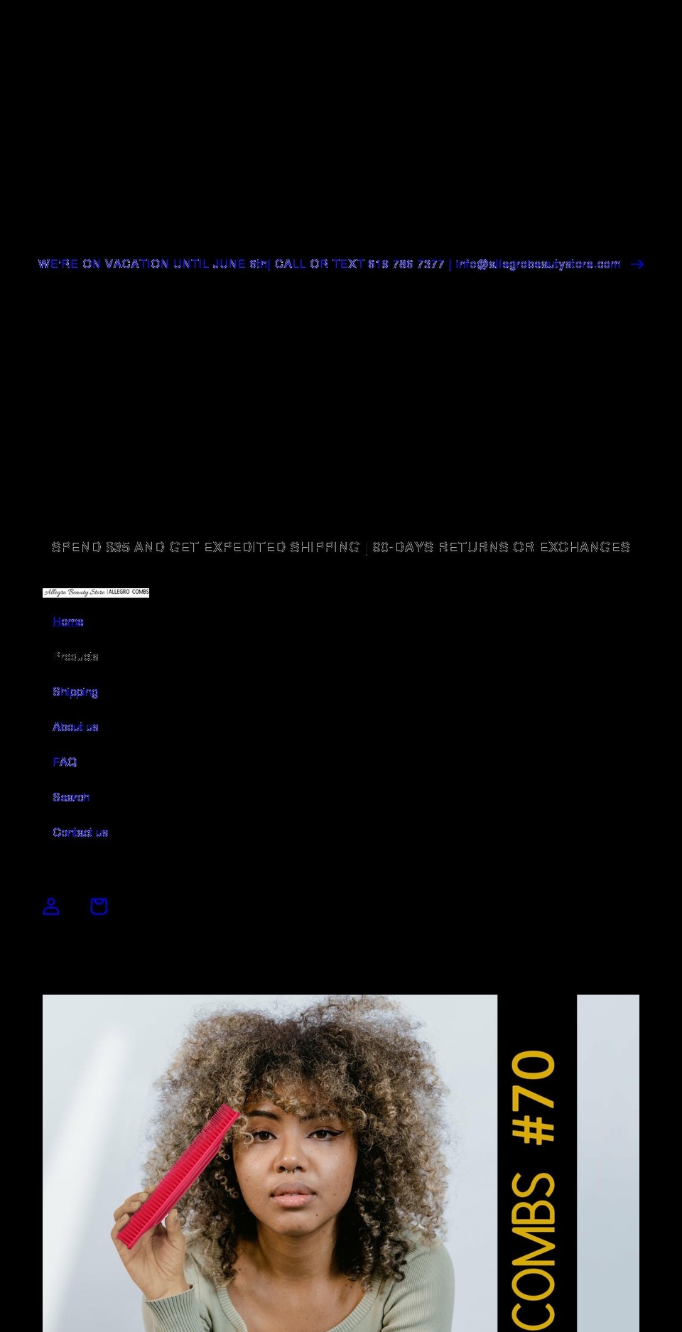 allegrobeautystore.com — Shopify storefront screenshot