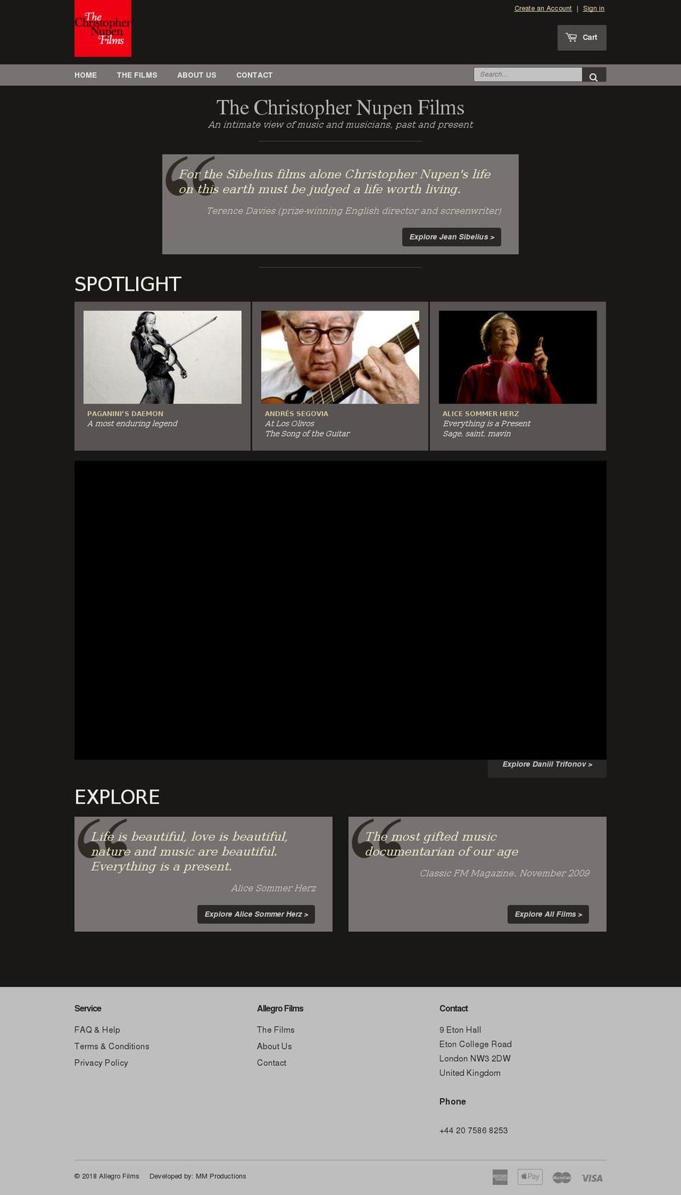 allegrofilms-theme-shopify Shopify theme site example allegrofilms.biz