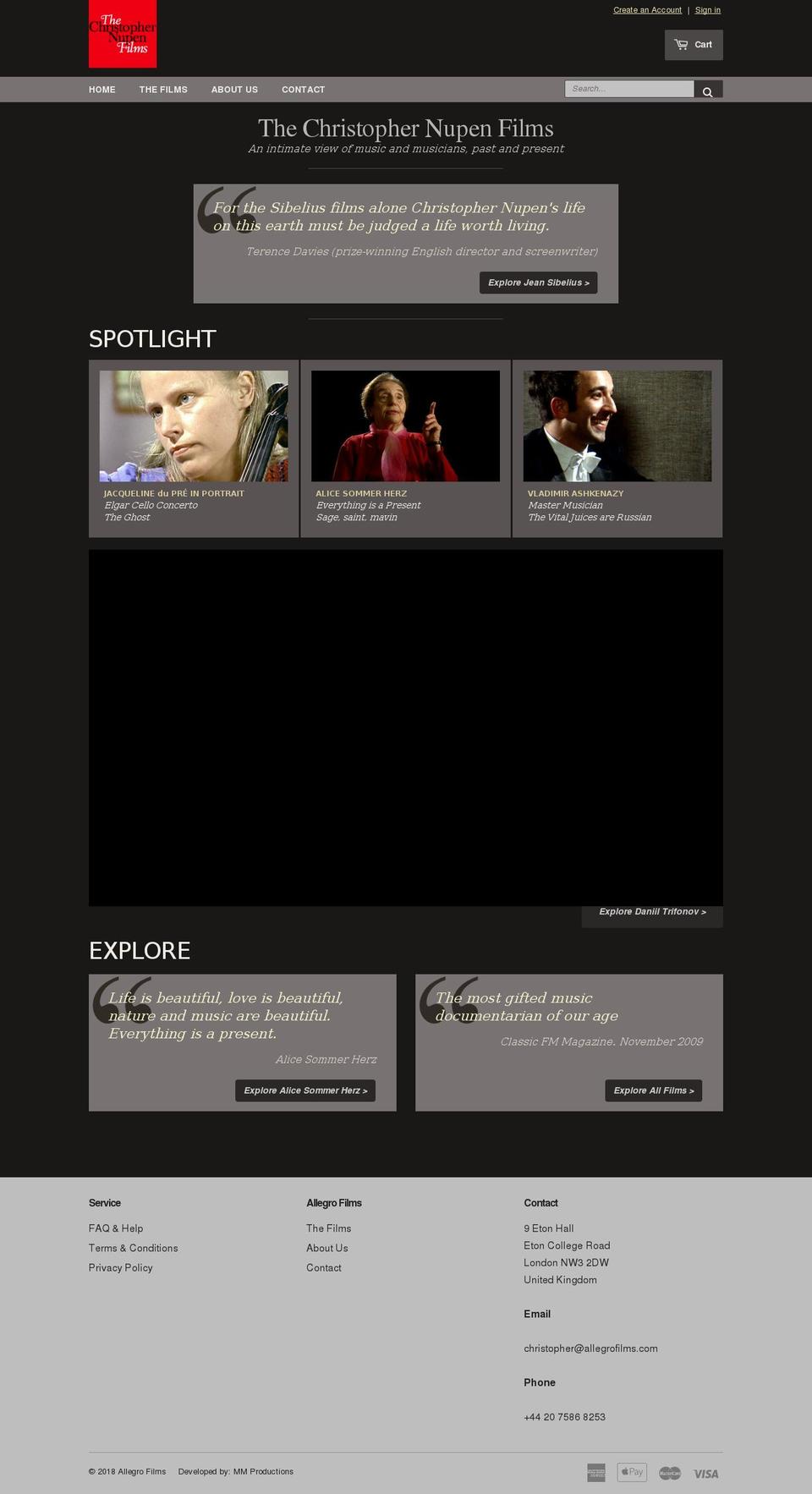 allegrofilms-theme-shopify Shopify theme site example allegrofilms.com