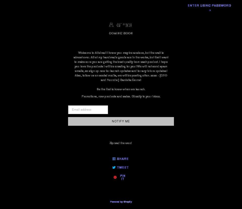 alleinad.com shopify website screenshot