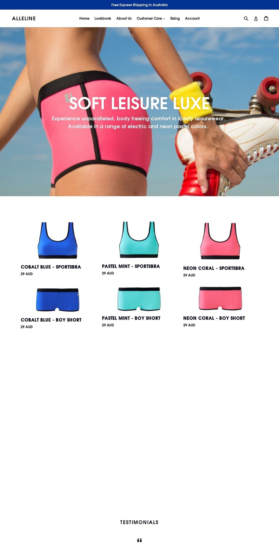 alleline.com — Shopify storefront screenshot