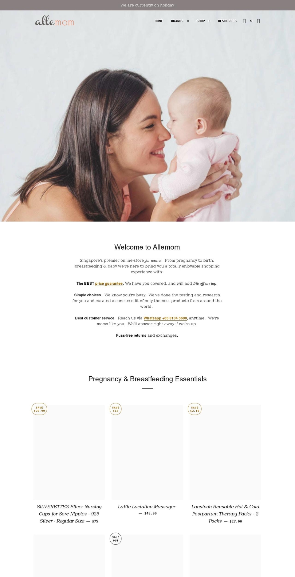 allemom.sg shopify website screenshot