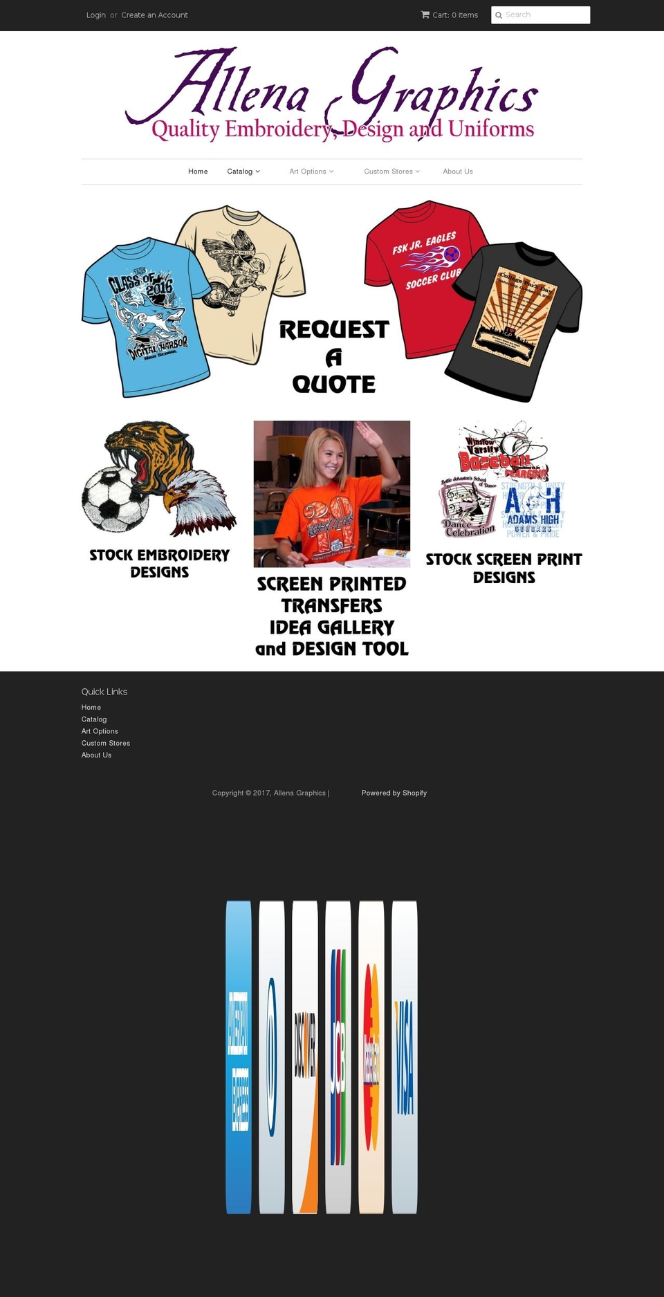 allenagraphics.com shopify website screenshot