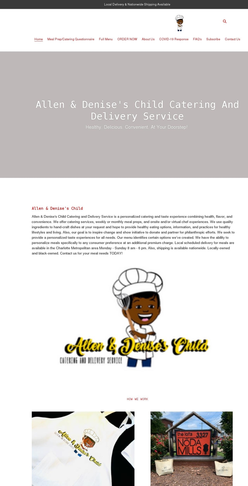 allenanddeniseschild.com shopify website screenshot