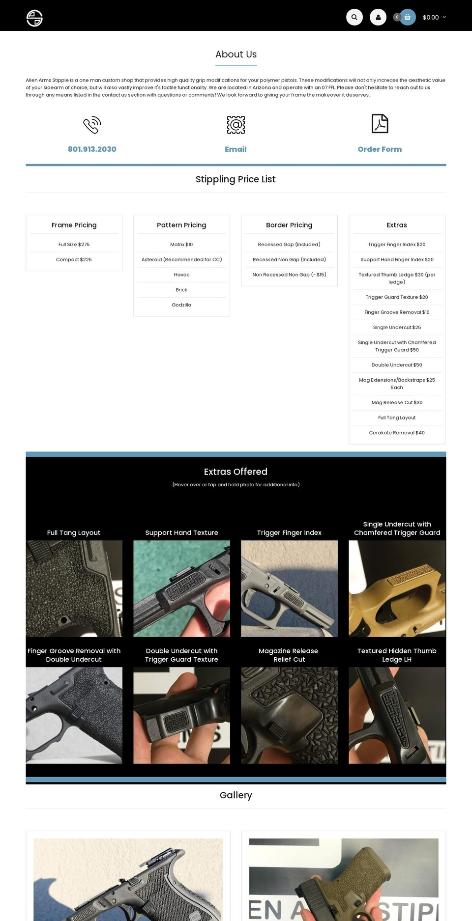 allenarmsstipple.com shopify website screenshot