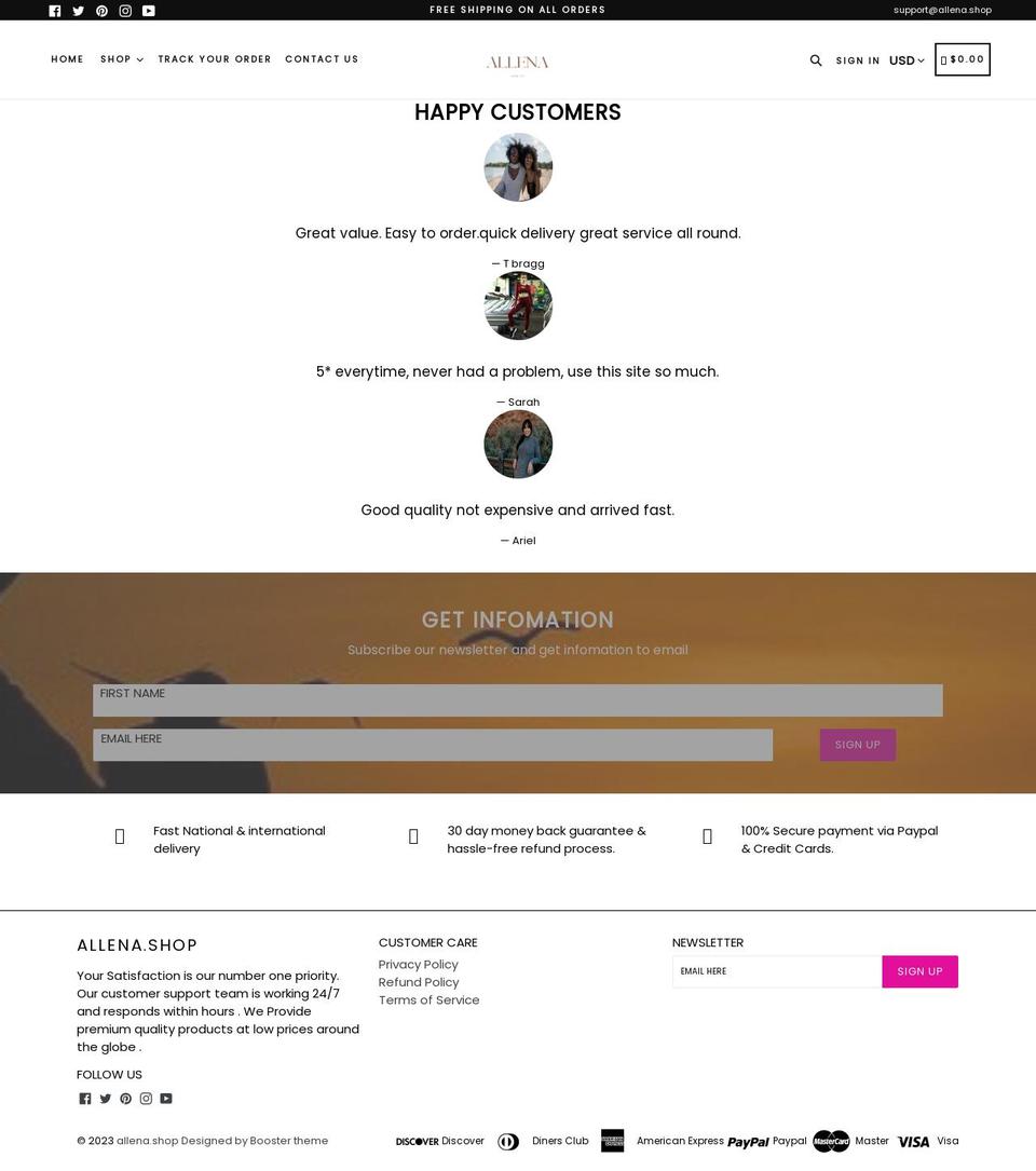 Skin Care Shopify theme site example allenashop.com