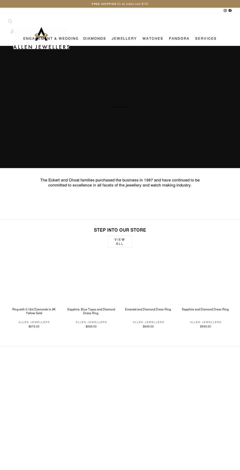 allenjewellers.com.au shopify website screenshot