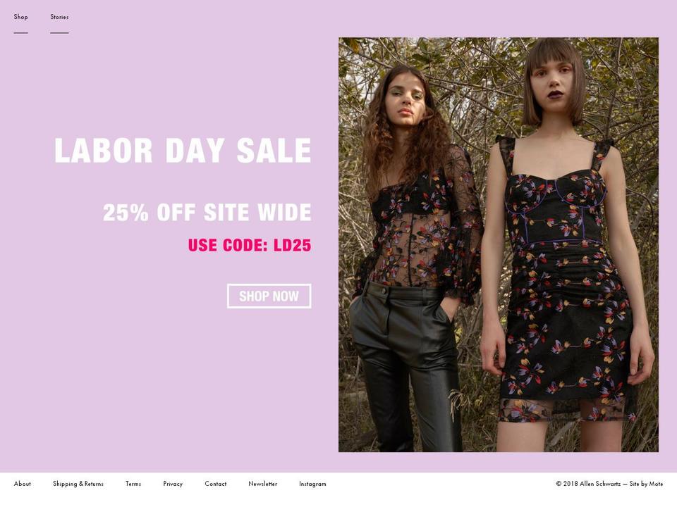 allenschwartz.com shopify website screenshot