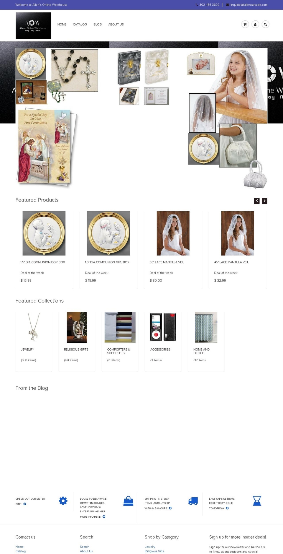 allensonlinewarehouse.com shopify website screenshot