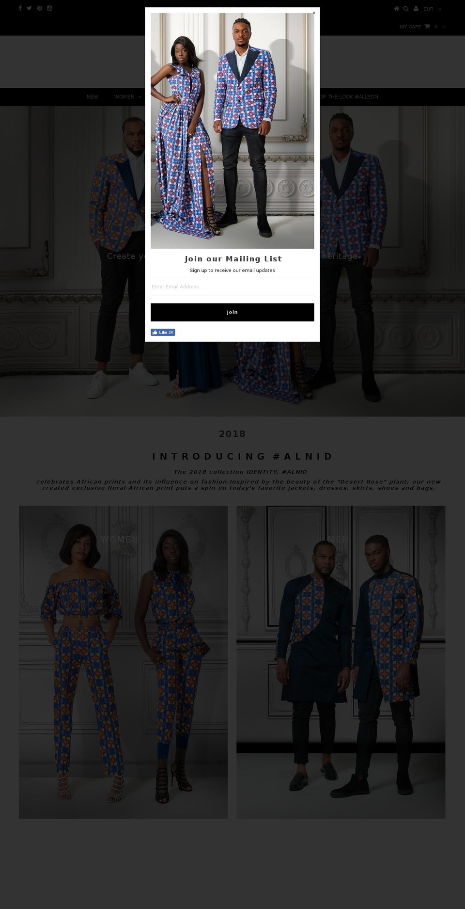 alleon-cologne.com shopify website screenshot
