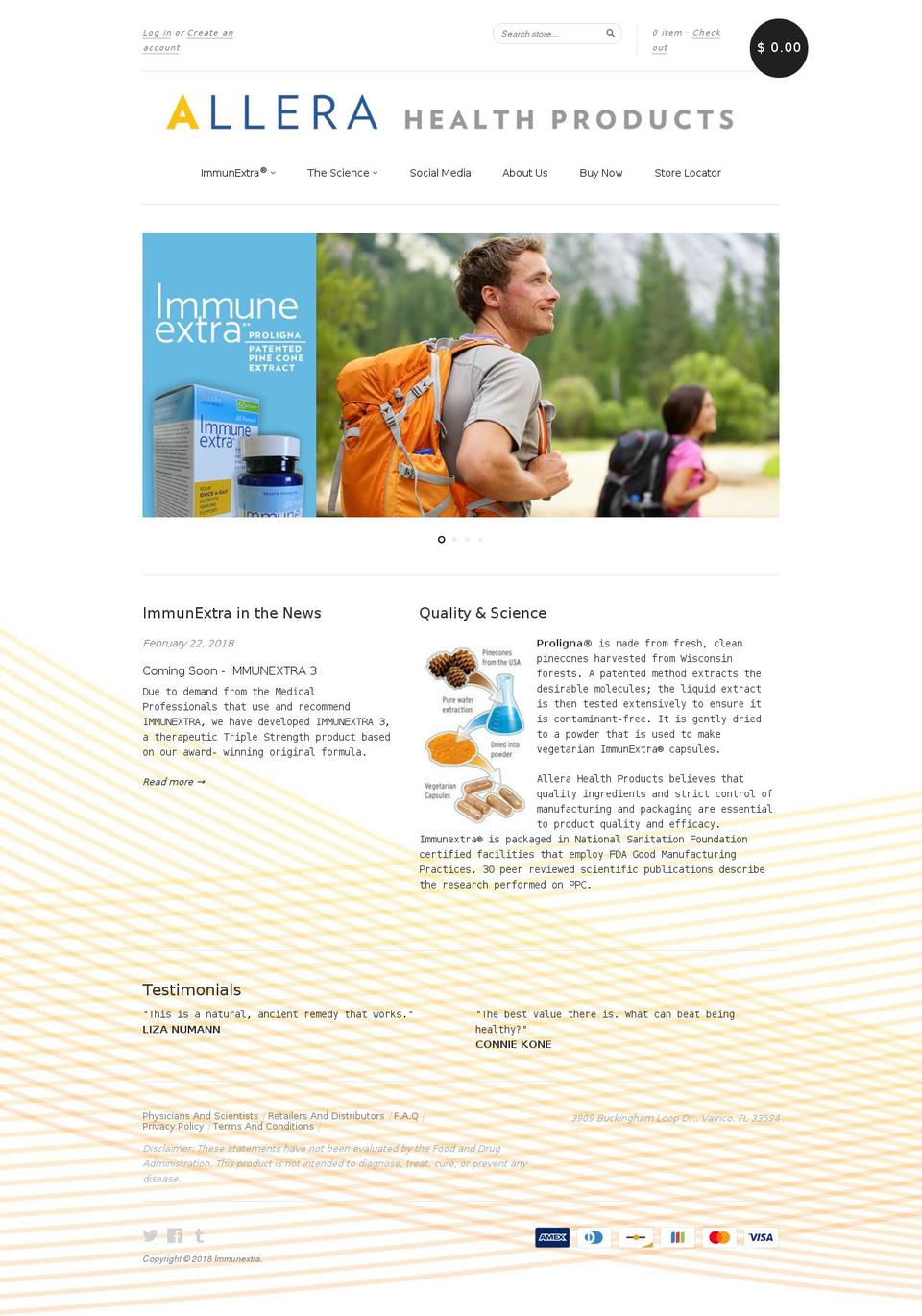 allerahealth.com — Shopify storefront screenshot