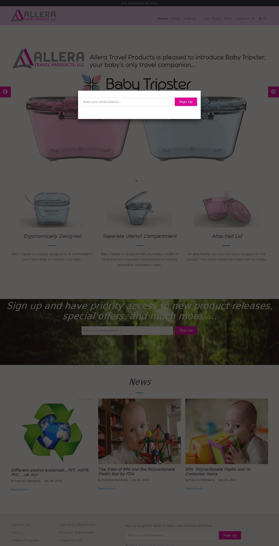alleratravel.com shopify website screenshot