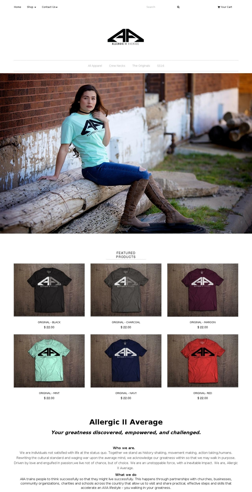 allergictoaverage.com shopify website screenshot