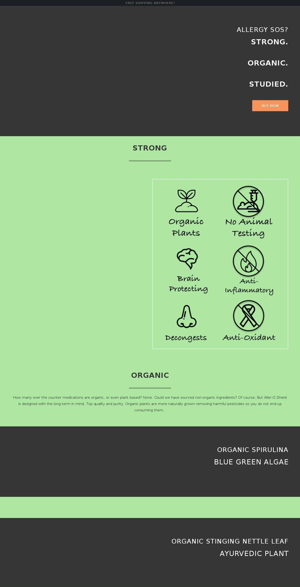 allergshield.com shopify website screenshot