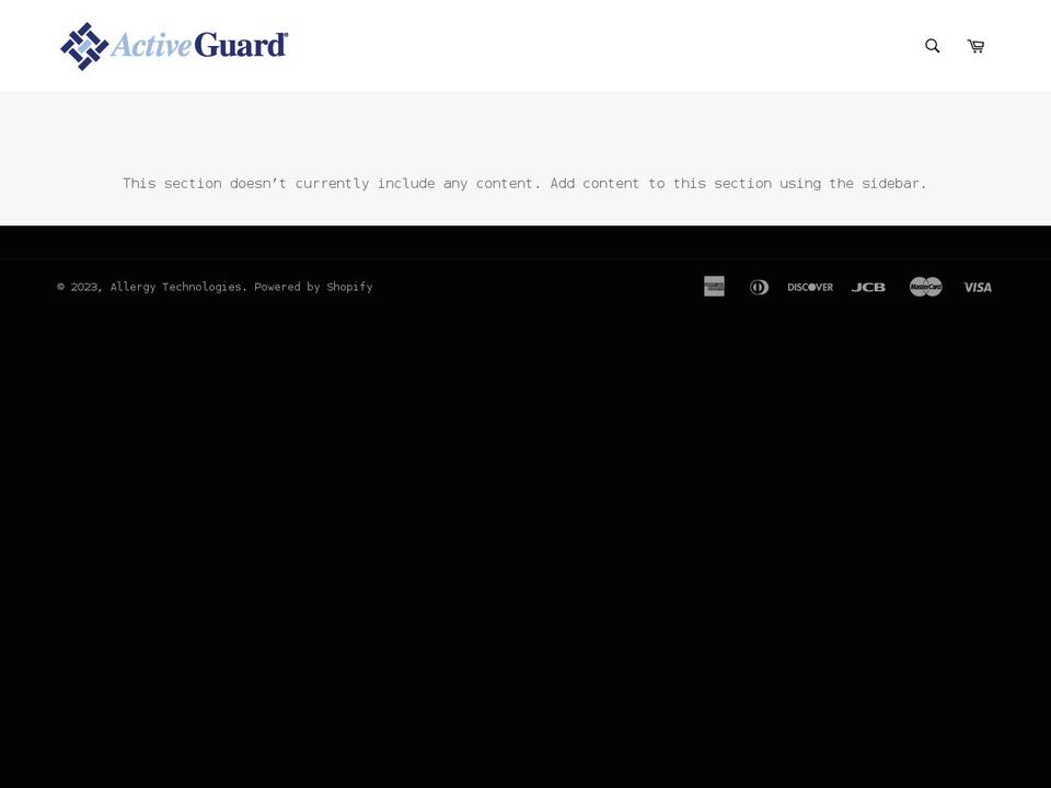 allergy-technologies.myshopify.com shopify website screenshot