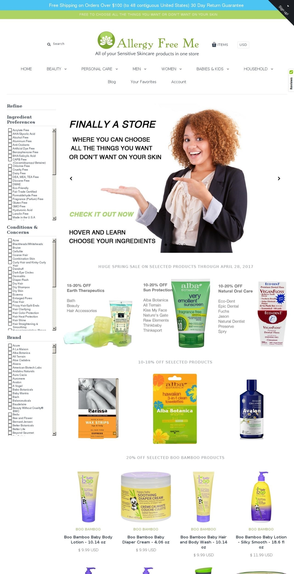 allergyfreeme.net shopify website screenshot